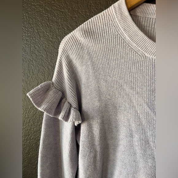 J Crew light purple sweater with shoulder flare - Picture 3 of 4